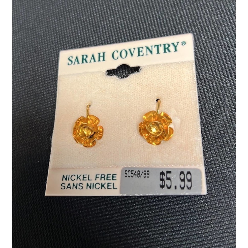 Vintage Sarah Coventry Copper Flower Earrings Pierced‎